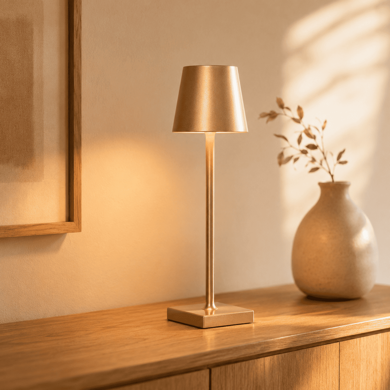 Kabellose LED Tischlampe Aluminium – IP65, Touch dimmbar, Akku 5200mAh, bis 20h, USB
