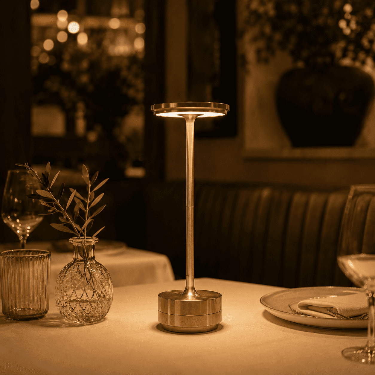 Kabellose LED Tischlampe Metall – Touch dimmbar, 3 Lichtfarben, Akku bis 20h, USB