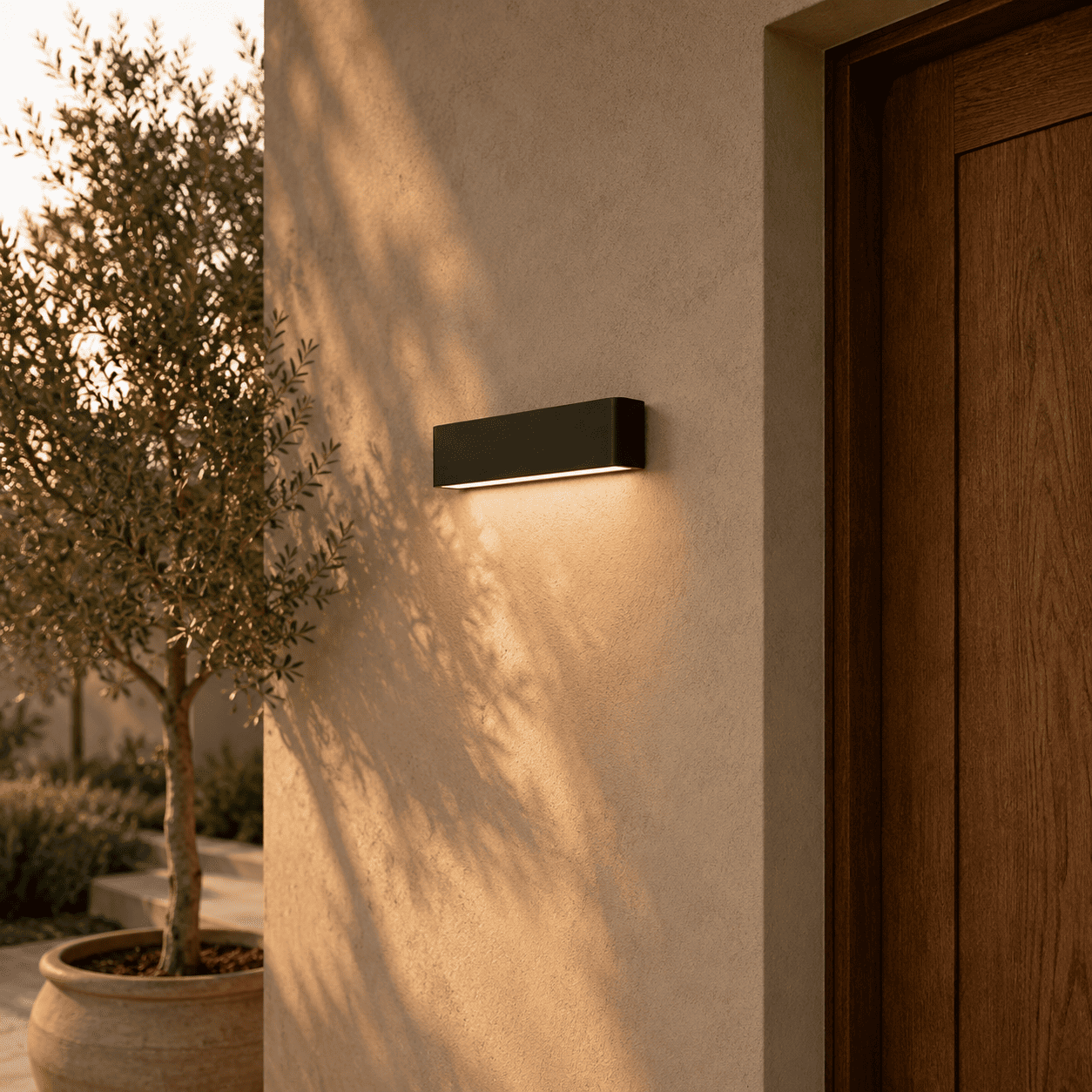 LED Wandleuchte Außen IP65 – Kabelgebunden, 20.000h, Minimalistisch, 29×9×3,6 cm