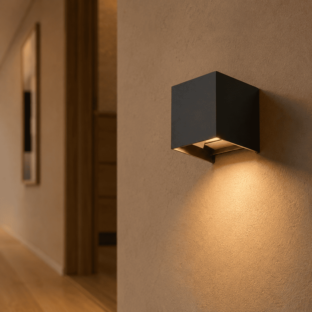 LED Wandleuchte Kabellos – Bewegungsmelder, Akku bis 20 Tage, 2 Modi, Aluminium, 9×9×9 cm