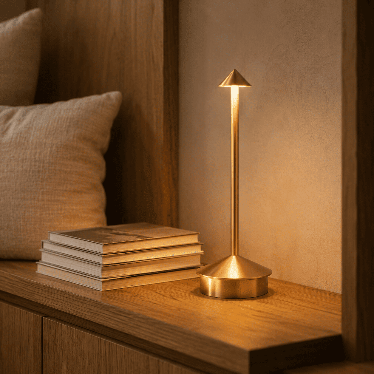 Tischlampe Skandinavisch – Warmes Licht, 28,5 cm, Minimalistisches Design, Wohnzimmer