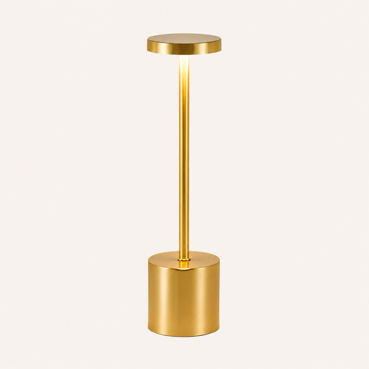 Kabellose LED Tischlampe – Metall, Touch dimmbar, Akku bis 15h, USB aufladbar