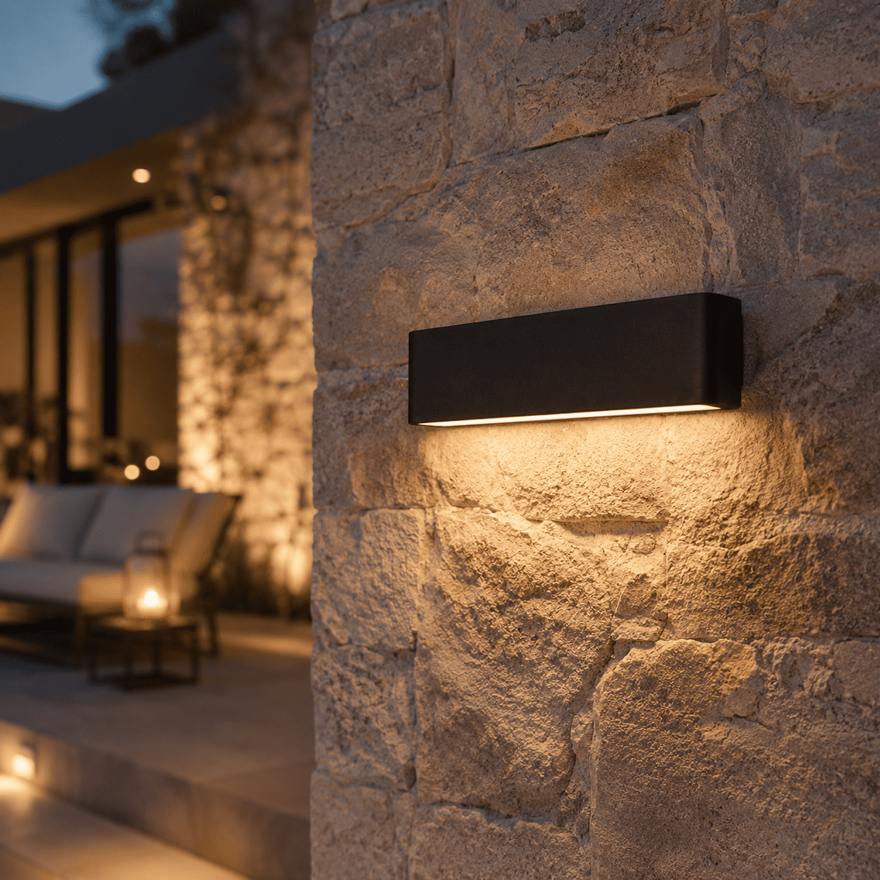 LED Wandleuchte Außen IP65 – Kabelgebunden, 20.000h, Minimalistisch, 29×9×3,6 cm